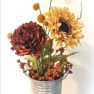 Sunflower galvanized floral arrangements 